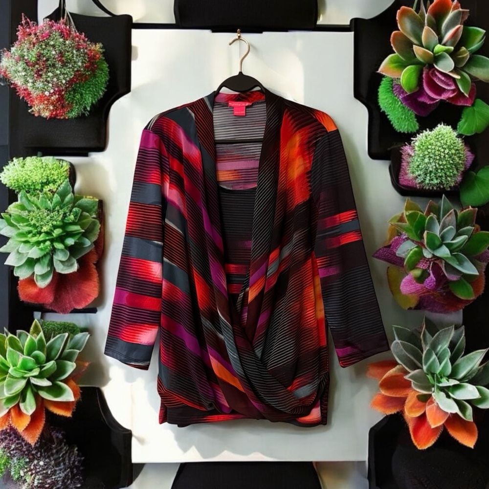Sunny Leigh Vibrant Striped Drape Top
